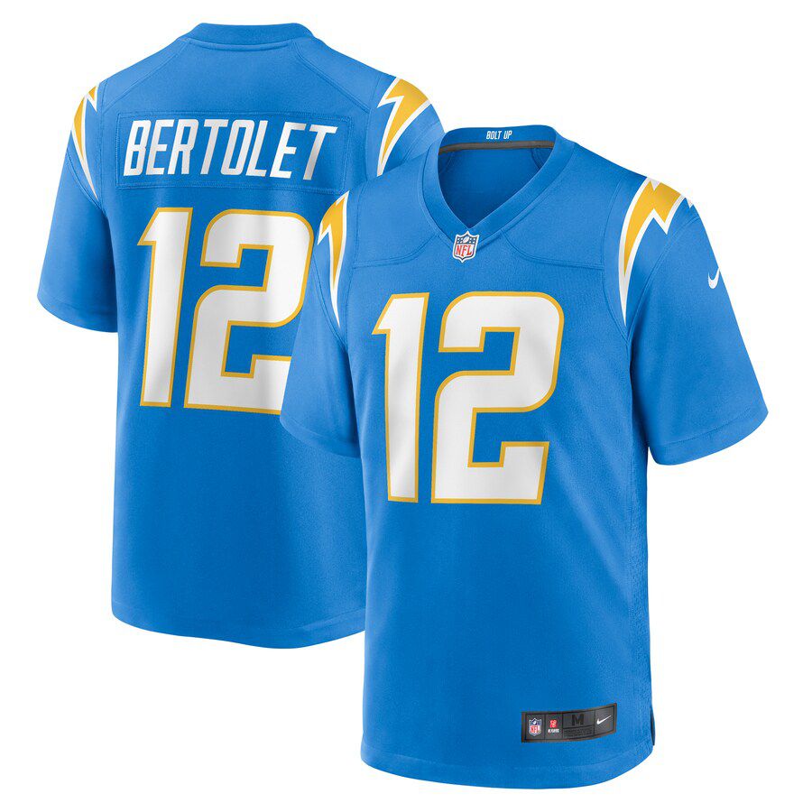 Men Los Angeles Chargers 12 Taylor Bertolet Nike Powder Blue Home Game Player NFL Jersey